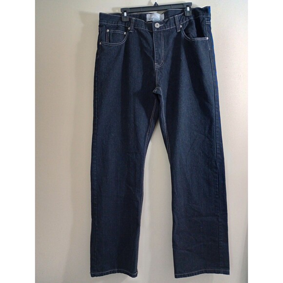 ECKO Unlimited Dark Denim Jeans Relaxed Fit Size 38x32 - Picture 1 of 7